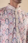 Aryavir Malhotra_Multi Color Cotton Geometric Pattern Kurta _at_Aza_Fashions