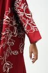 Buy_Madder Much_Red Handloom Chanderi Silk Embroidery Floral Madder Dallas 2 Overlay Jacket _Online_at_Aza_Fashions