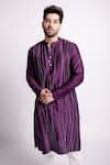 Buy_Bihart_Purple Chanderi Embroidered Aari Anantha Kurta _at_Aza_Fashions