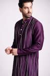 Shop_Bihart_Purple Chanderi Embroidered Aari Anantha Kurta _at_Aza_Fashions