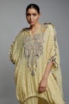 Buy_Payal Singhal_Yellow Muslin, Georgette Tassels Flower Vine Hand Embroidered Kurta With Pant _Online_at_Aza_Fashions