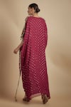 Shop_Payal Singhal_Maroon Muslin, Georgette Tassels, Embroidery, Flower Vine Kurta With Pant _at_Aza_Fashions