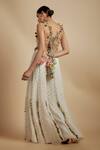 Shop_Payal Singhal_Ivory Georgette Embroidery Jungle Wonder Halter Back Tie Up Choli With Sharara _at_Aza_Fashions