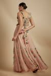 Shop_Payal Singhal_Pink Georgette Embroidery Jungle Wonder Halter Back Tie Up Choli With Sharara _at_Aza_Fashions