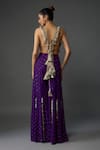 Shop_Payal Singhal_Purple Georgette Embroidery Ambrosia Halter Neck Back Tie Up Choli With Sharara _at_Aza_Fashions