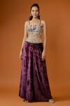 Shop_Payal Singhal_Purple Georgette Embroidery Padma Open Neck Scallop Jacket And Palazzo Set _Online_at_Aza_Fashions