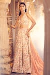 Shop_Alaya Advani_Orange Silk Printed Floral Leaf Lehenga Set _at_Aza_Fashions