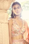 Alaya Advani_Orange Silk Printed Floral Leaf Lehenga Set _Online