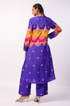 Shop_Swati Vijaivargie_Purple Silk Printed Flower Round Kevda Kurta With Pant _at_Aza_Fashions