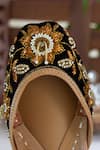 Shop_Amaryllis For Her_Black Zardozi Phool And Pearl Embroidered Juttis 