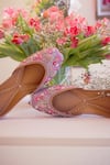 Buy_Amaryllis For Her_Purple Zari Firdaus Ditsy Flora Embroidered Juttis _Online_at_Aza_Fashions