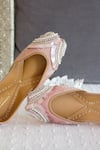 Amaryllis For Her_Pink Sequin Fairy Tale And Crystal Embellished Juttis _Online_at_Aza_Fashions