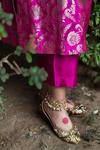 Amaryllis For Her_Gold Dabka And Sequin Embroidered Juttis_Online_at_Aza_Fashions