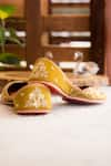 Amaryllis For Her_Gold Dabka And Sequin Embroidered Juttis_Online