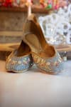 Shop_Amaryllis For Her_Blue Sequin Hazel Bloom Jaal Embroidered Juttis _Online_at_Aza_Fashions