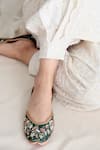 Buy_Amaryllis For Her_Green Pearl Juniper Bahar Embroidered Juttis _Online_at_Aza_Fashions