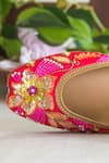 Buy_Amaryllis For Her_Pink Sequin Paneri Bloomy Embroidered Juttis _Online_at_Aza_Fashions