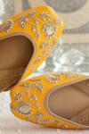 Buy_Amaryllis For Her_Yellow Sequin Phillauri Gul Vine Embroidered Juttis _Online_at_Aza_Fashions