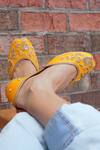 Amaryllis For Her_Yellow Sequin Phillauri Gul Vine Embroidered Juttis _at_Aza_Fashions