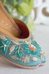 Amaryllis For Her_Green Sequin Zoya Phool Vine Embroidered Juttis _Online_at_Aza_Fashions