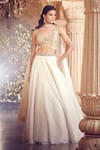 Alaya Advani_Ivory Blouse Net Embellished Feather Glass Neck Lehenga Embroidered Set _Online