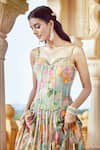 Alaya Advani_Multi Color Corset And Lehenga Tissue Printed Floral Sweetheart Pleated Set _Online