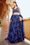 Alaya Advani_Blue Blouse And Dupatta Net Embroidered Sequins V Neck Lehenga Set _at_Aza_Fashions