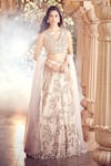 Buy_Alaya Advani_Gold Blouse And Dupatta Net Embroidered Sequins V Neck Tropical Lehenga Set _at_Aza_Fashions