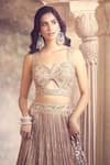 Shop_Alaya Advani_Beige Blouse And Lehenga Silk Hand Work Sequins Sweetheart Embroidered Set _Online_at_Aza_Fashions