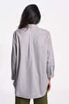 Shop_Terra Luna_Silver 100% Organic Handloom Cotton Solid Shirt Collar Leda Straight _at_Aza_Fashions