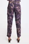 Terra Luna_Blue 100% Organic Handloom Cotton Abstract Astrid Patterned Pant _Online_at_Aza_Fashions