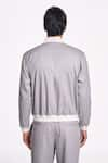 Shop_Terra Luna_Grey Handloom Cotton Solid Berghain Bomber Jacket _at_Aza_Fashions