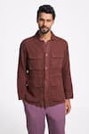 Buy_Terra Luna_Brown Handloom Cotton Felis Linen Twill Shirt _at_Aza_Fashions