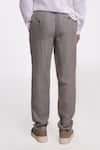 Terra Luna_Grey Linen Twill Crux Handloom Cotton Pant _Online_at_Aza_Fashions