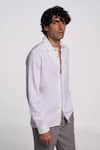 Terra Luna_White Handloom Cotton Twill Solid Alto Shirt _Online_at_Aza_Fashions