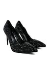 Buy_ELLEGANTI_Black Embellished Elle Swarovski Heels _at_Aza_Fashions