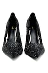 Shop_ELLEGANTI_Black Embellished Elle Swarovski Heels _at_Aza_Fashions