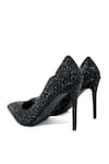 ELLEGANTI_Black Embellished Elle Swarovski Heels _Online_at_Aza_Fashions