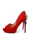 ELLEGANTI_Red Embellished Eternity Heels _Online_at_Aza_Fashions