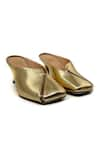 Buy_ELLEGANTI_Gold Malkin Mule Calf Leather Heels _at_Aza_Fashions