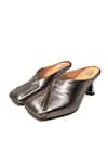 Buy_ELLEGANTI_Brown Malkin Textured Mule Calf Leather Heels _at_Aza_Fashions