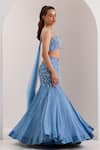 Silky Bindra_Blue Organza Embellished Crystal Nyla Vine Mermaid Lehenga With Blouse _Online_at_Aza_Fashions