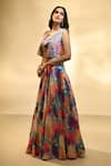 Alaya Advani_Multi Color Silk Blend Printed Floral Lehenga Set With Embroidered Jacket _Online_at_Aza_Fashions