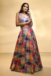 Buy_Alaya Advani_Multi Color Silk Blend Printed Floral Lehenga Set With Embroidered Jacket _Online_at_Aza_Fashions