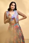 Alaya Advani_Multi Color Silk Blend Printed Floral Lehenga Set With Embroidered Jacket _at_Aza_Fashions