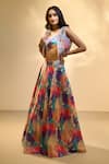 Alaya Advani_Multi Color Silk Blend Printed Floral Lehenga Set With Embroidered Jacket _Online