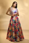 Buy_Alaya Advani_Multi Color Silk Blend Printed Floral Lehenga Set With Embroidered Jacket _Online