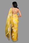 Shop_Zal From Benaras_Yellow Pure Organza Silk Woven Zari Stripe Saree With Unstitched Blouse Piece _at_Aza_Fashions