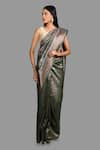 Buy_Zal From Benaras_Green Pure Katan Silk Woven Bird Saree With Unstitched Blouse Piece _Online_at_Aza_Fashions