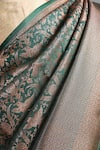 Buy_Zal From Benaras_Green Pure Katan Silk Woven Bird Saree With Unstitched Blouse Piece 